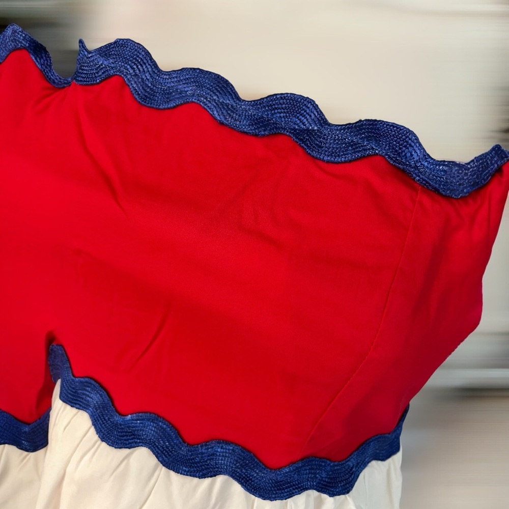 PEACH LOVE CALIFORNIA cotton poplin color block maxi dress S M L - Picture 9 of 9